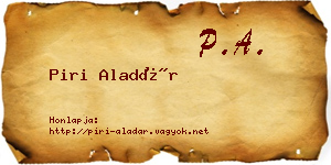 Piri Aladár névjegykártya