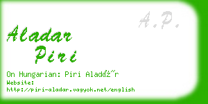 aladar piri business card